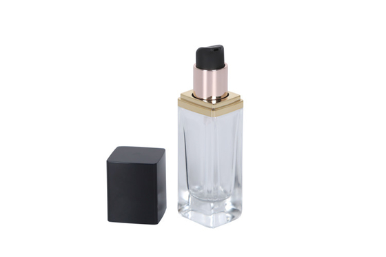 Empty 30ml Cosmetic Pump Bottle Glass Foudation Od 35mm